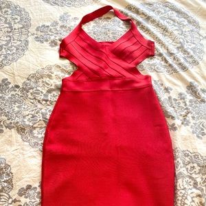 House of CB Sexy red halter backless dress S